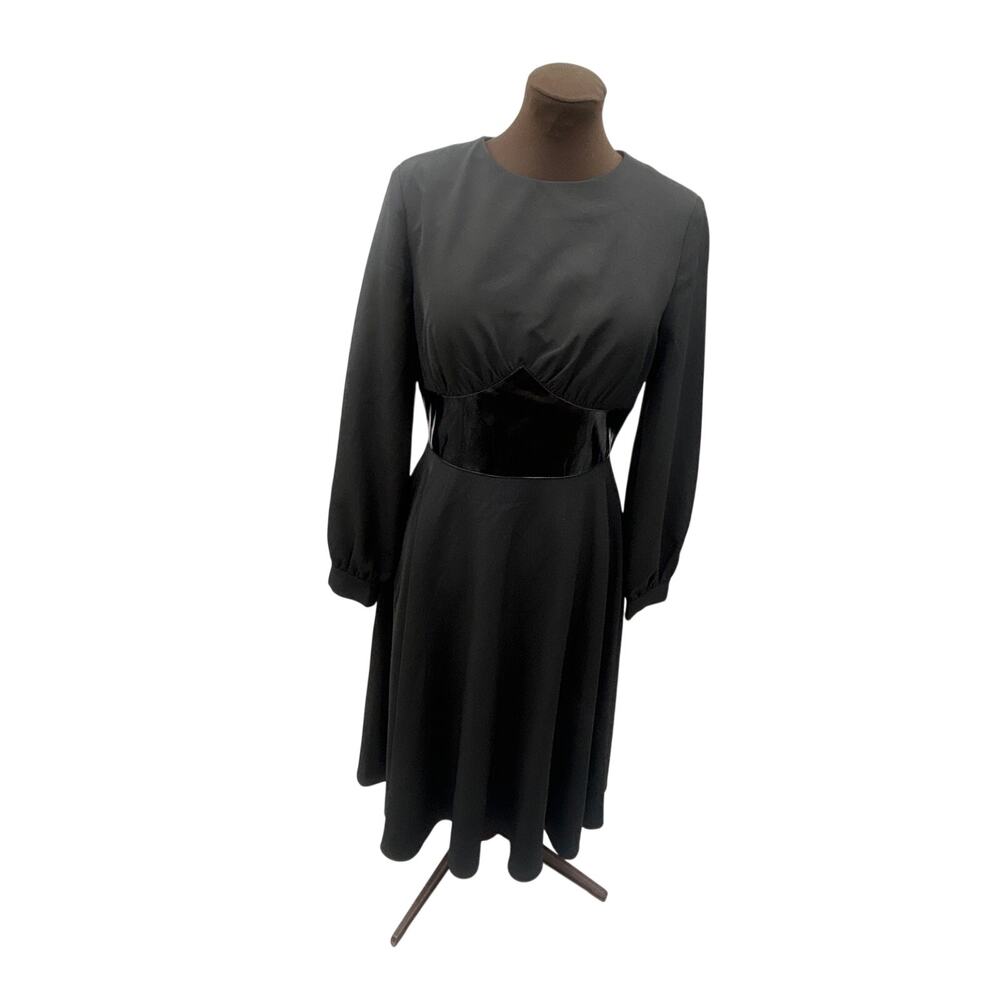 NWT Lattelier Black Fit Flare Dress XL Long Sleeve Minimalist Capsule Wardrobe